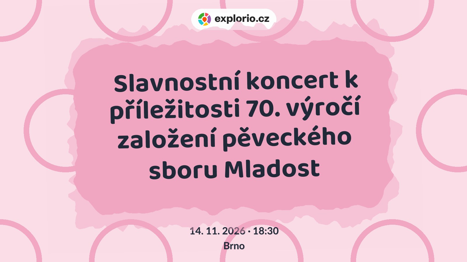Slavnostní koncert k příležitosti 70. výročí založení pěveckého sboru Mladost – divadlo, Hudba a Kino, Brno