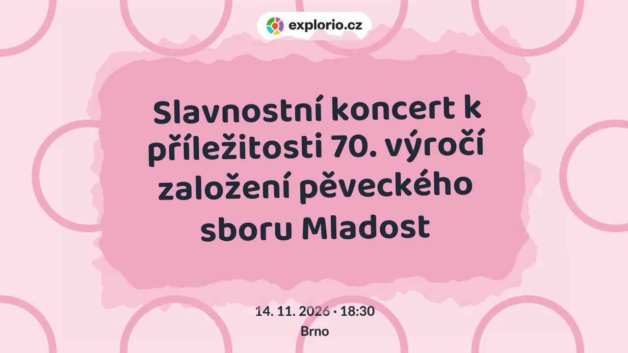 Slavnostní koncert k příležitosti 70. výročí založení pěveckého sboru Mladost – divadlo, Hudba a Kino, Brno