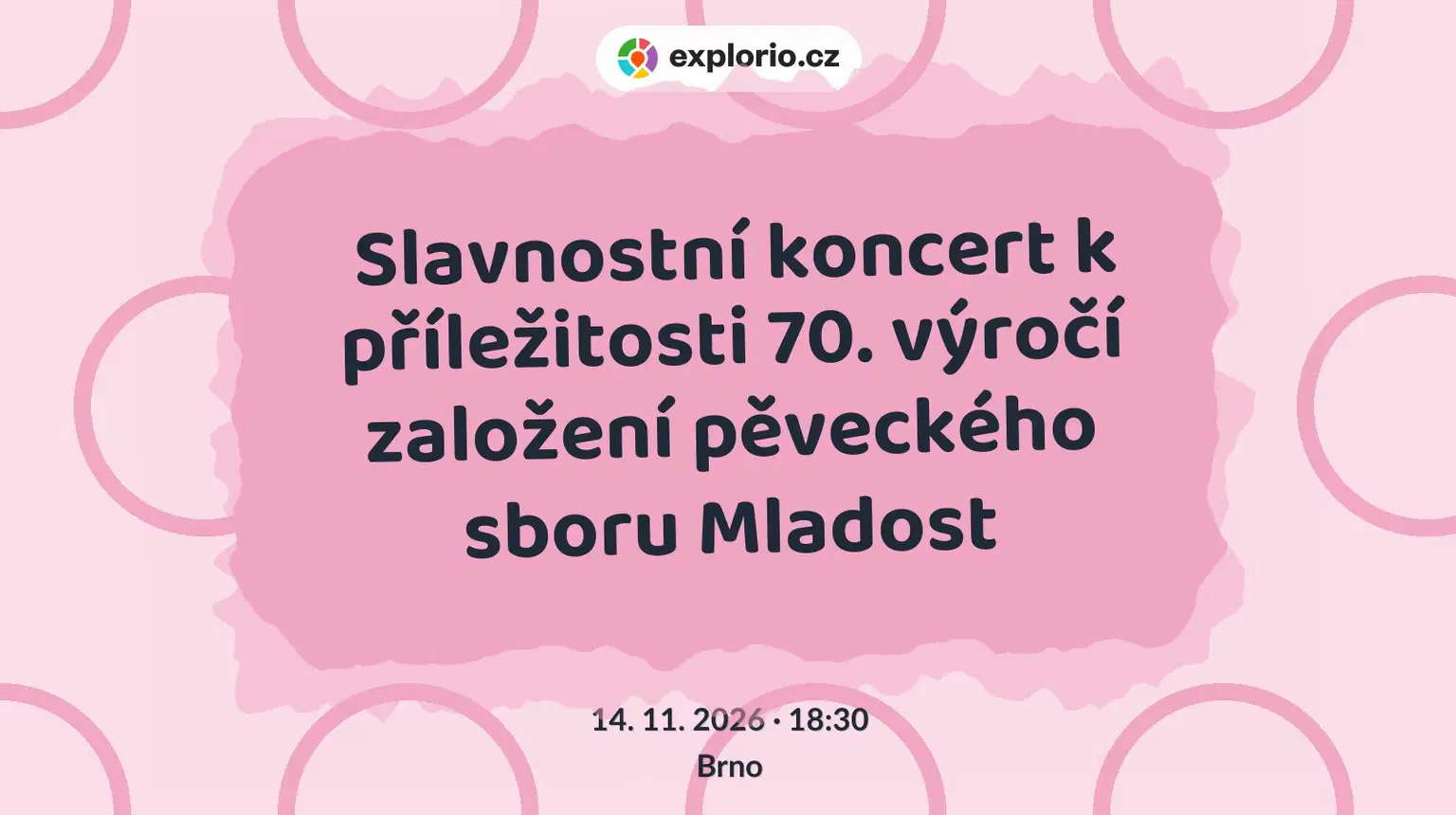 Slavnostní koncert k příležitosti 70. výročí založení pěveckého sboru Mladost – divadlo, Hudba a Kino, Brno