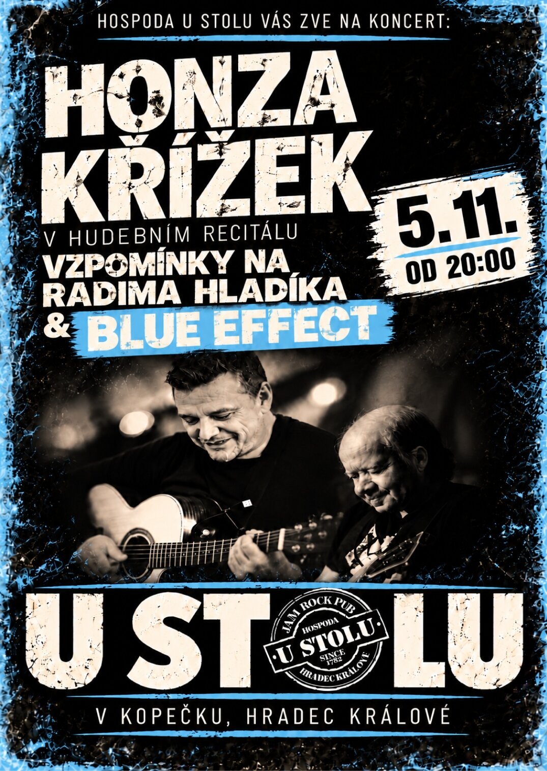 Vzpomínka na Radima Hladíka a Blue Effect v recitálu Honzy Křížka – divadlo, Hudba a Kino, Hradec Králové – fotka 2