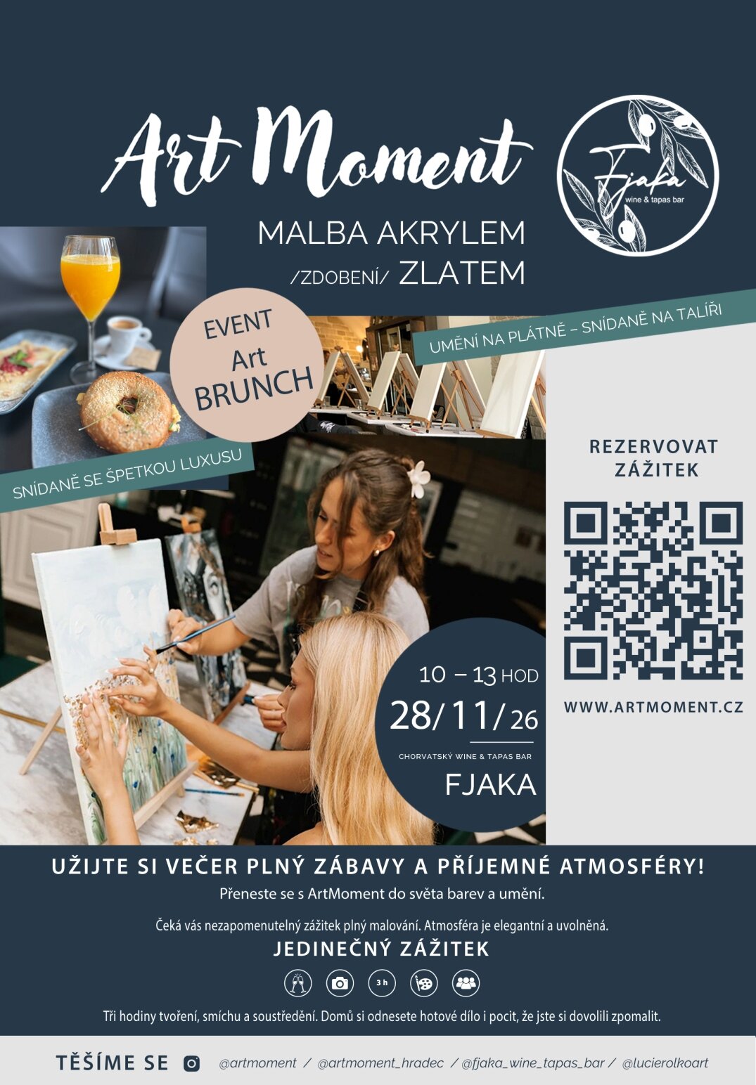 Zážitkové malování s ArtMoment | Malování téměř jako zlatem se snídaní – tvořivé dílny a Workshopy, Hradec Králové – fotka 2