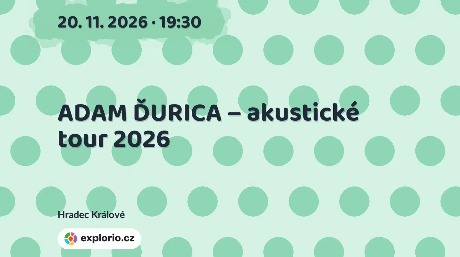 ADAM ĎURICA – akustické tour 2026 – divadlo, Hudba a Kino, Hradec Králové