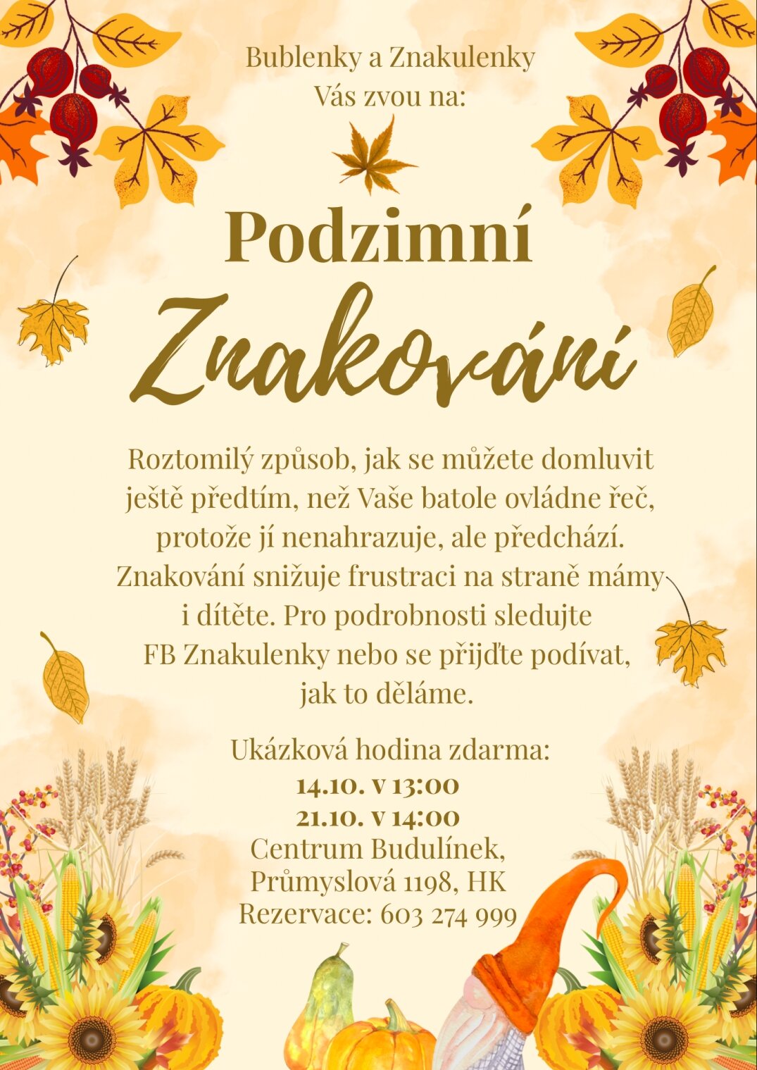 Podzimní znakování – tvořivé dílny a Workshopy, Hradec Králové – fotka 2