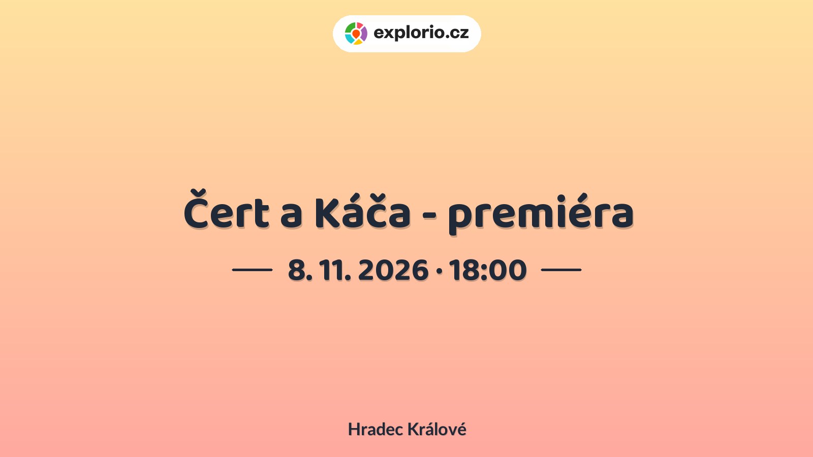 Čert a Káča - premiéra – divadlo, Hudba a Kino, Hradec Králové
