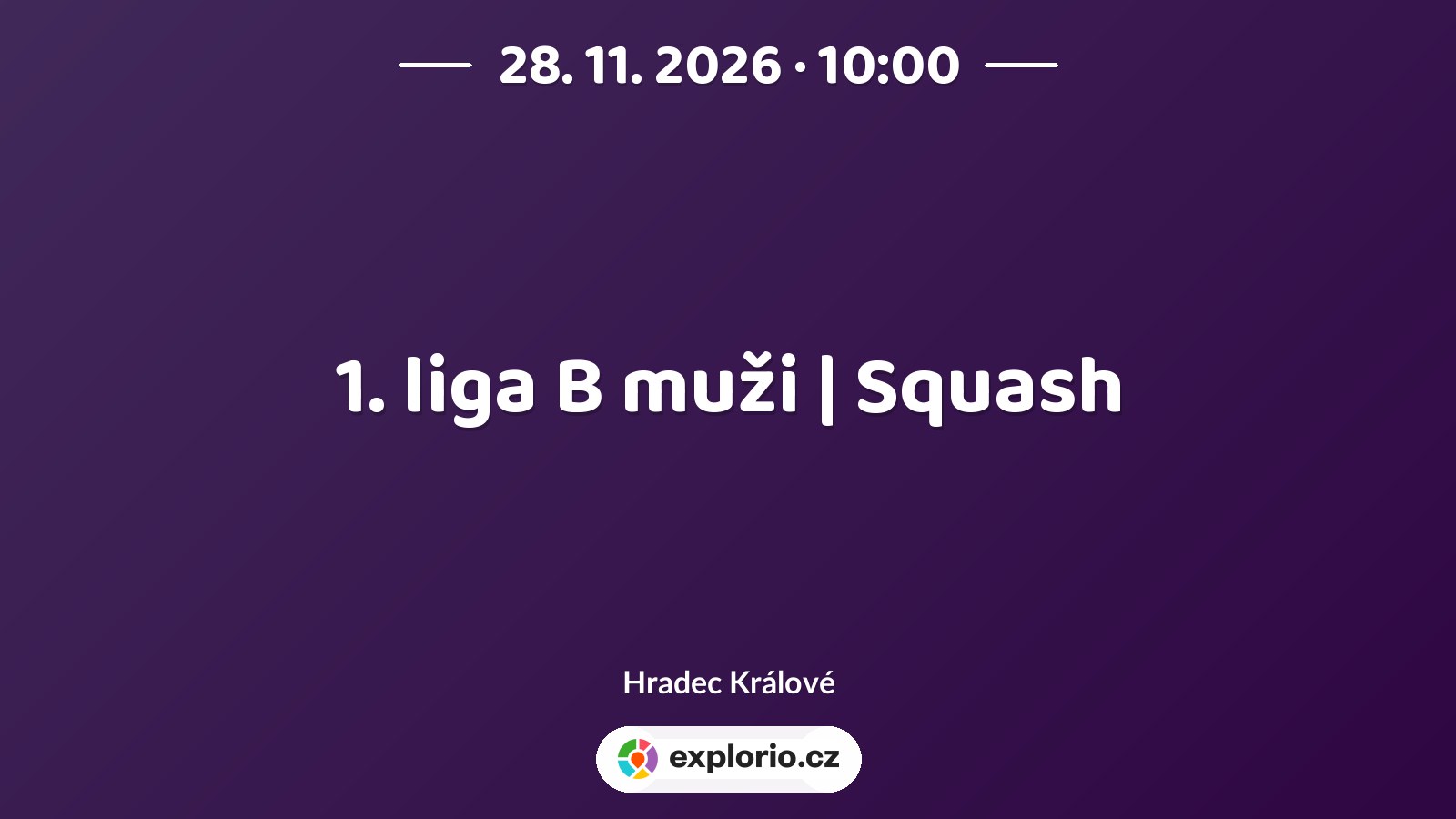 1. liga B muži | Squash – sport a Pohyb, Hradec Králové
