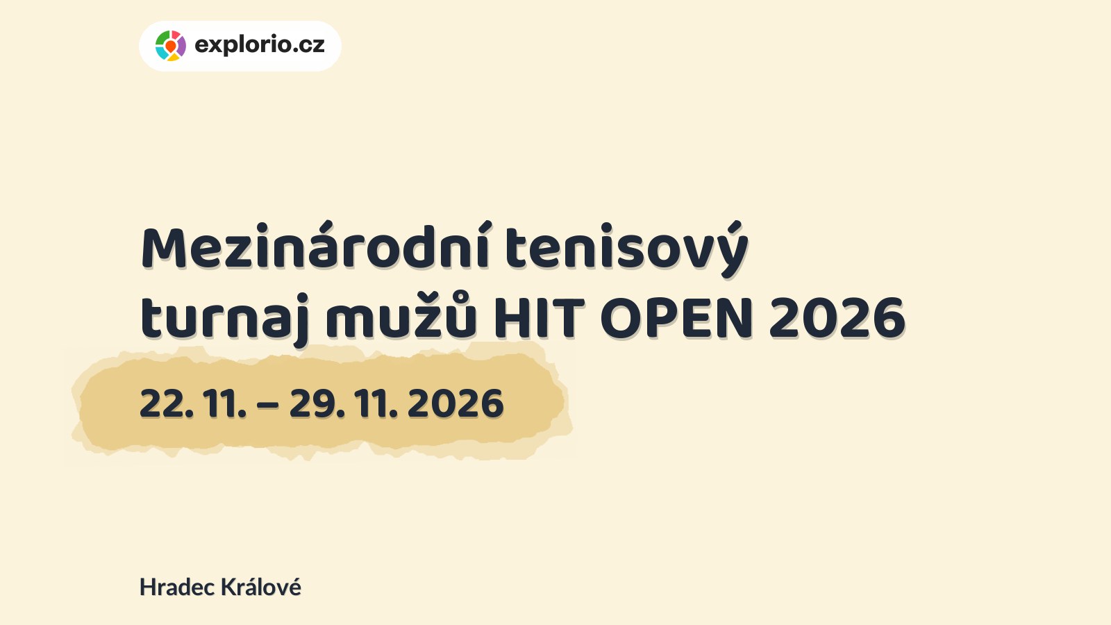 Mezinárodní tenisový turnaj mužů HIT OPEN 2026 – sport a Pohyb, Hradec Králové