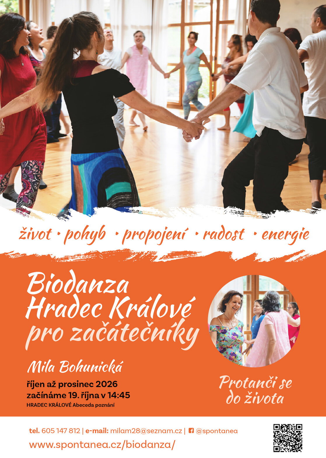 Podzimní cyklus pravidelných lekcí Biodanzy pro začátečníky | úvodní lekce – sport a Pohyb, Hradec Králové – fotka 2