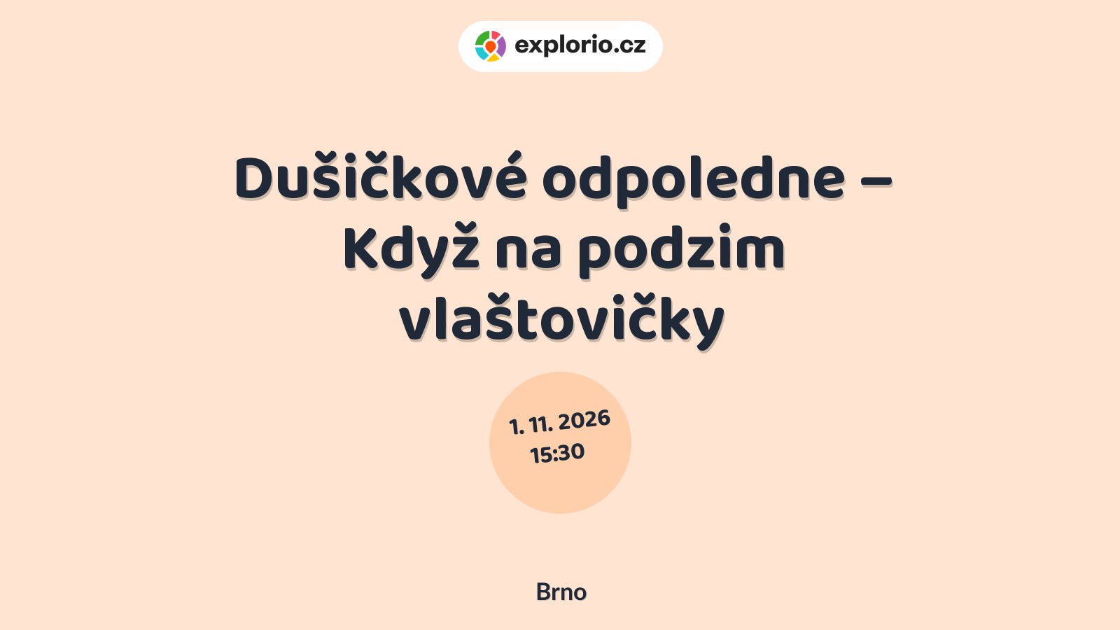 Dušičkové odpoledne – Když na podzim vlaštovičky – divadlo, Hudba a Kino, Brno