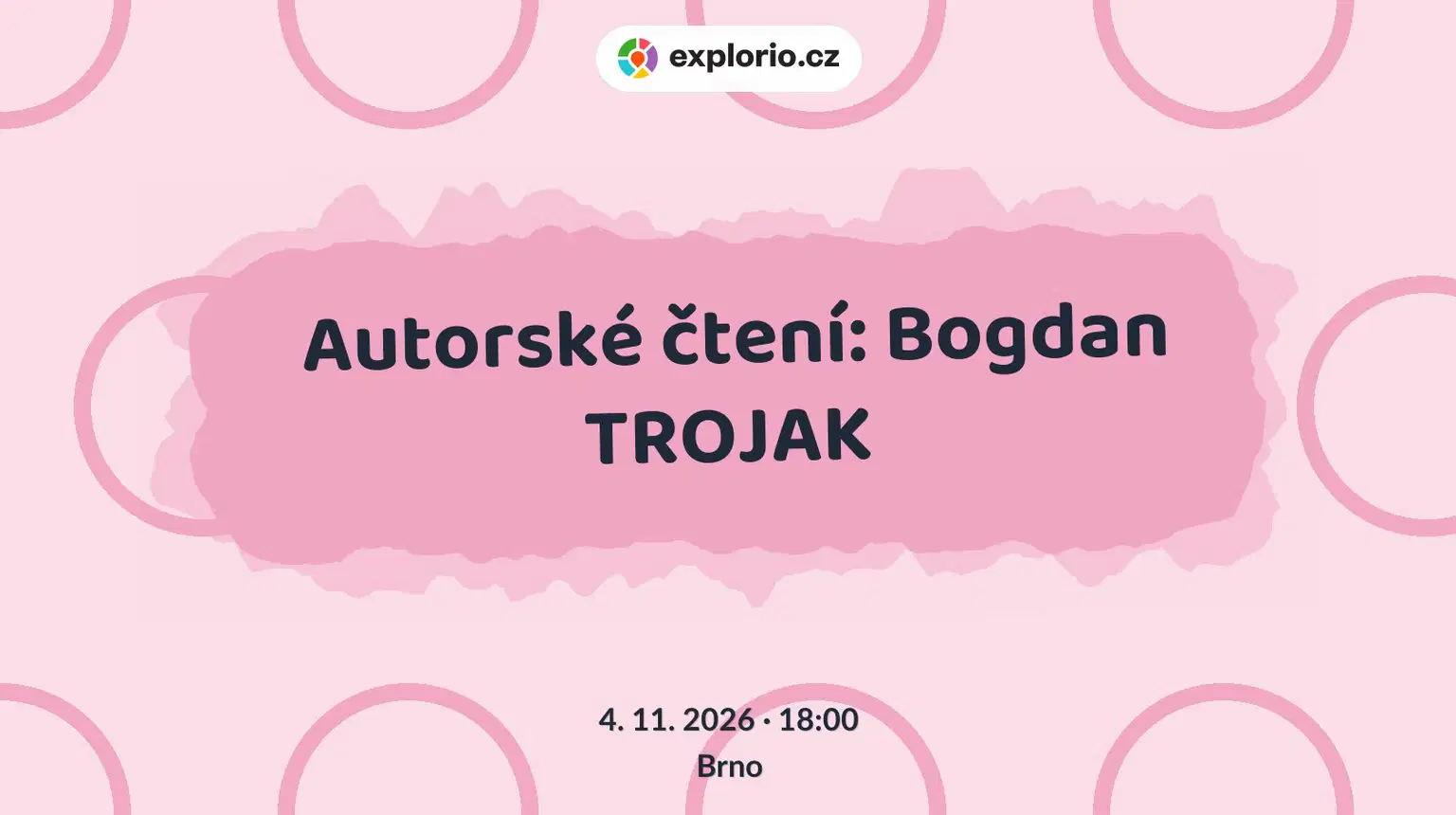 Autorské čtení: Bogdan TROJAK – divadlo, Hudba a Kino, Brno