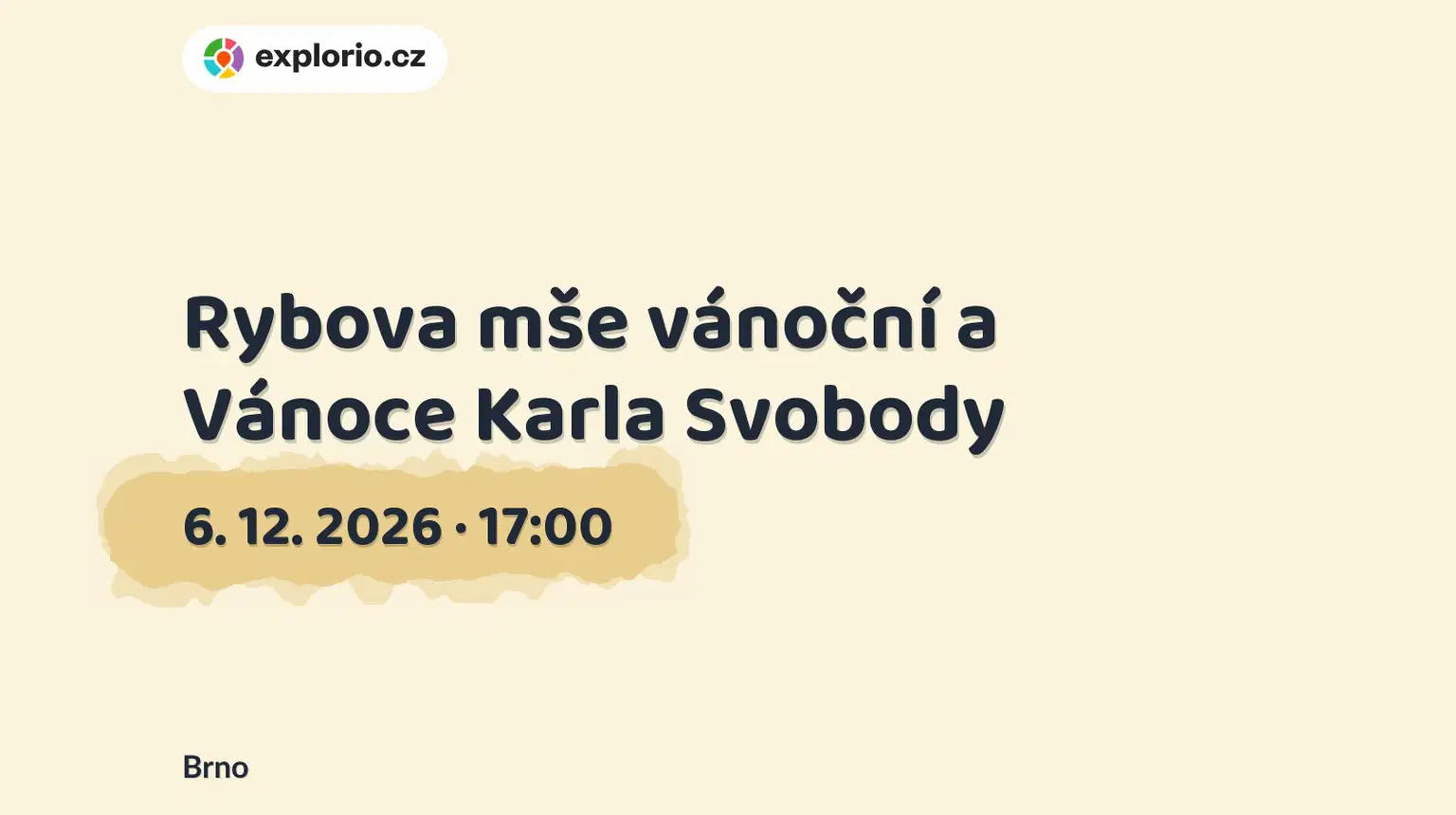 Rybova mše vánoční a Vánoce Karla Svobody – divadlo, Hudba a Kino, Brno