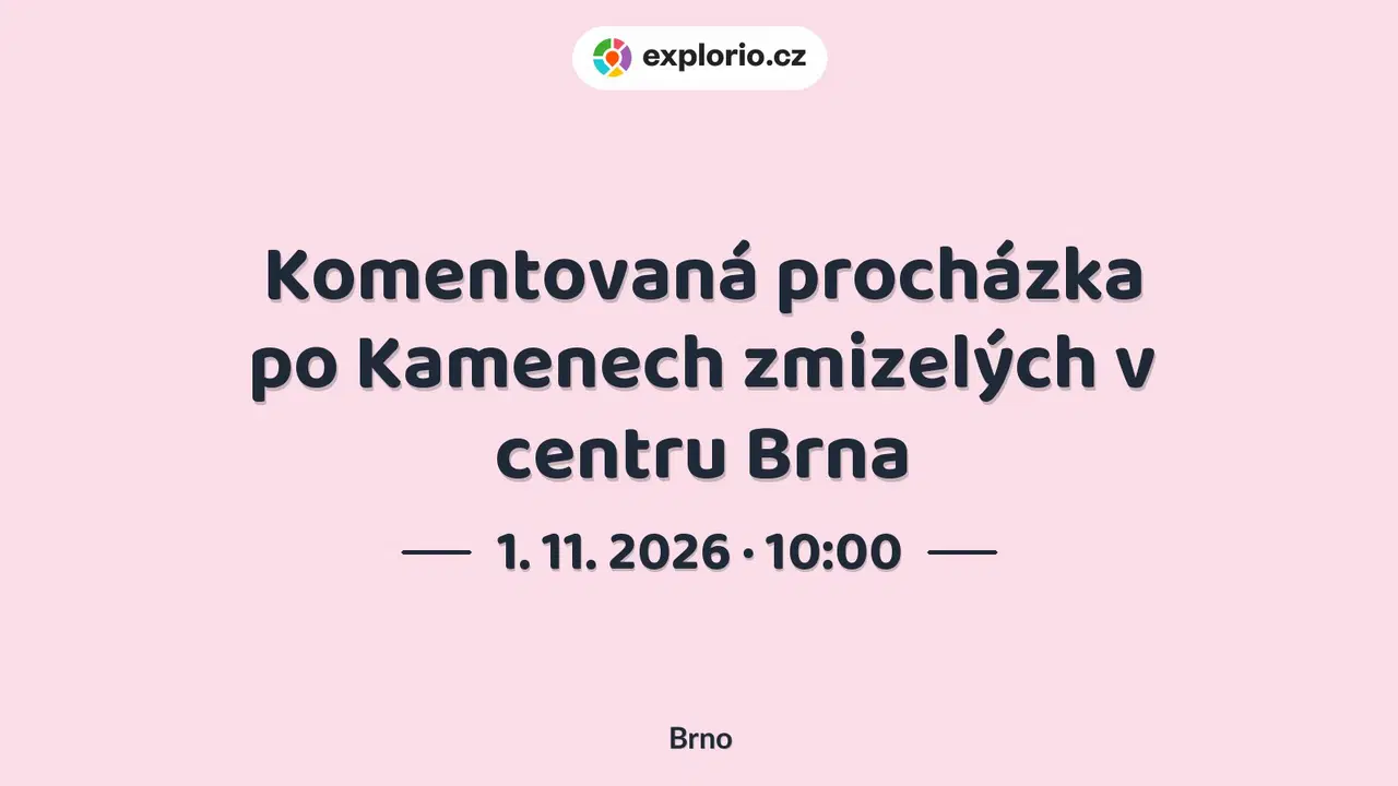 Komentovaná procházka po Kamenech zmizelých v centru Brna – prohlídky a Muzea, Brno