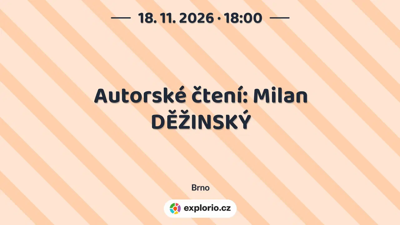 Autorské čtení: Milan DĚŽINSKÝ – divadlo, Hudba a Kino, Brno