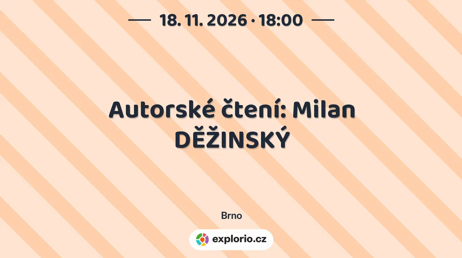 Autorské čtení: Milan DĚŽINSKÝ – divadlo, Hudba a Kino, Brno