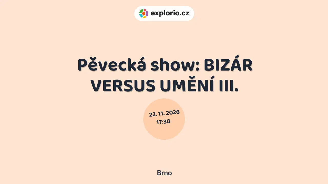Pěvecká show: BIZÁR VERSUS UMĚNÍ III. – divadlo, Hudba a Kino, Brno