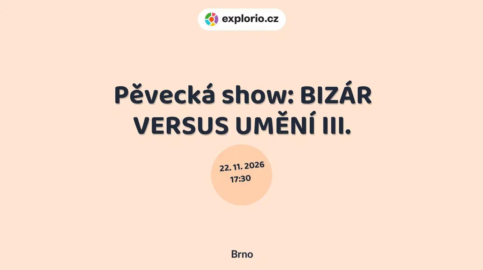 Pěvecká show: BIZÁR VERSUS UMĚNÍ III. – divadlo, Hudba a Kino, Brno