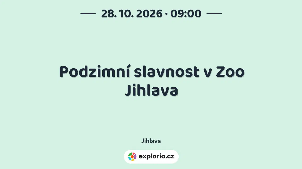 Podzimní slavnost v Zoo Jihlava – festivaly a Slavnosti, Jihlava