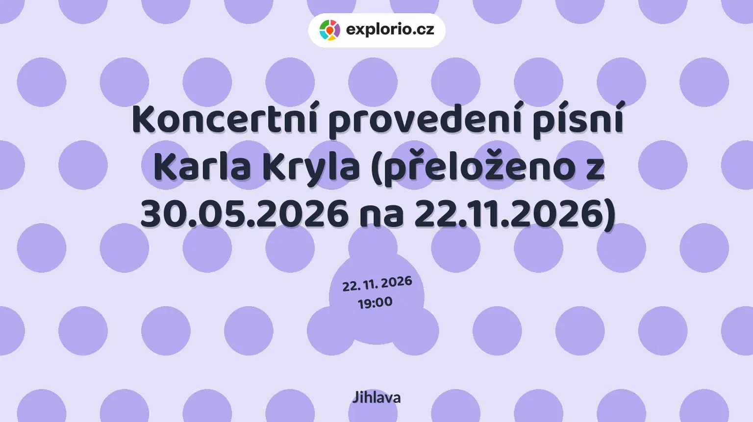Koncertní provedení písní Karla Kryla (přeloženo z 30.05.2026 na 22.11.2026) – divadlo, Hudba a Kino, Jihlava