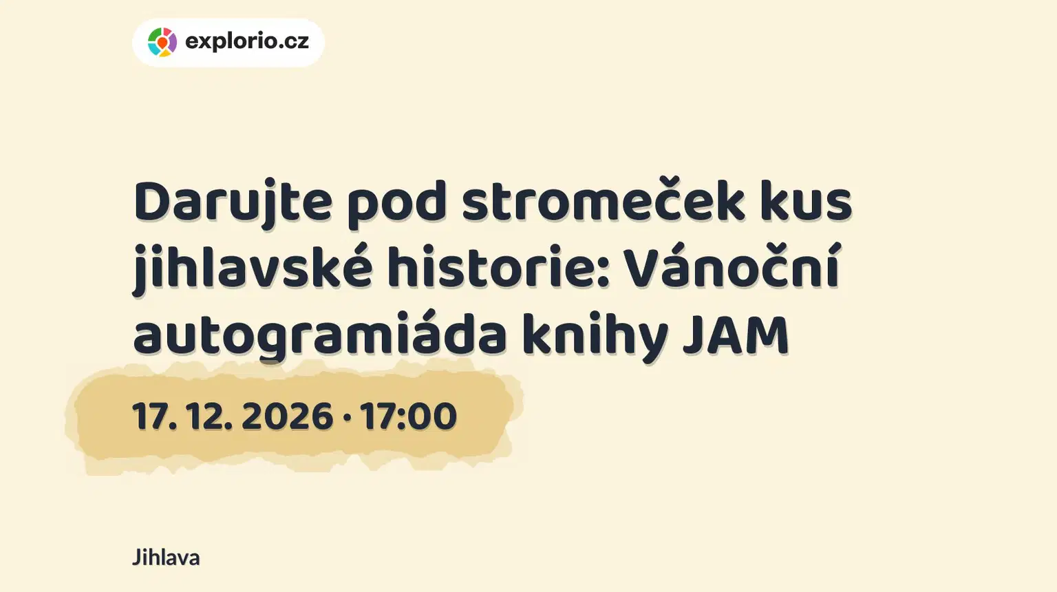 Darujte pod stromeček kus jihlavské historie: Vánoční autogramiáda knihy JAM – prohlídky a Muzea, Jihlava