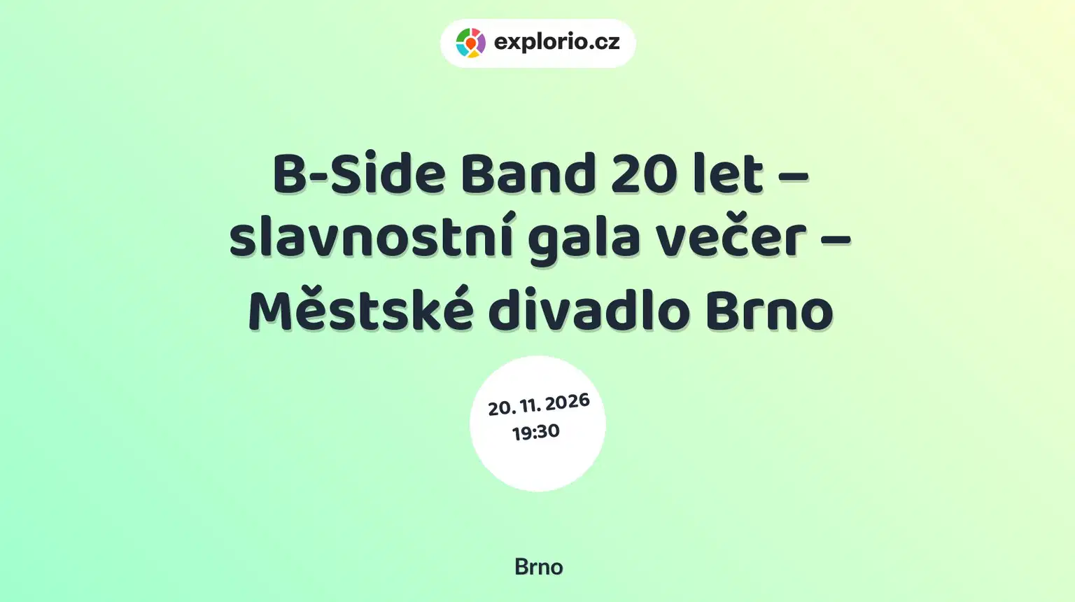 B-Side Band 20 let – slavnostní gala večer – Městské divadlo Brno – divadlo, Hudba a Kino, Brno