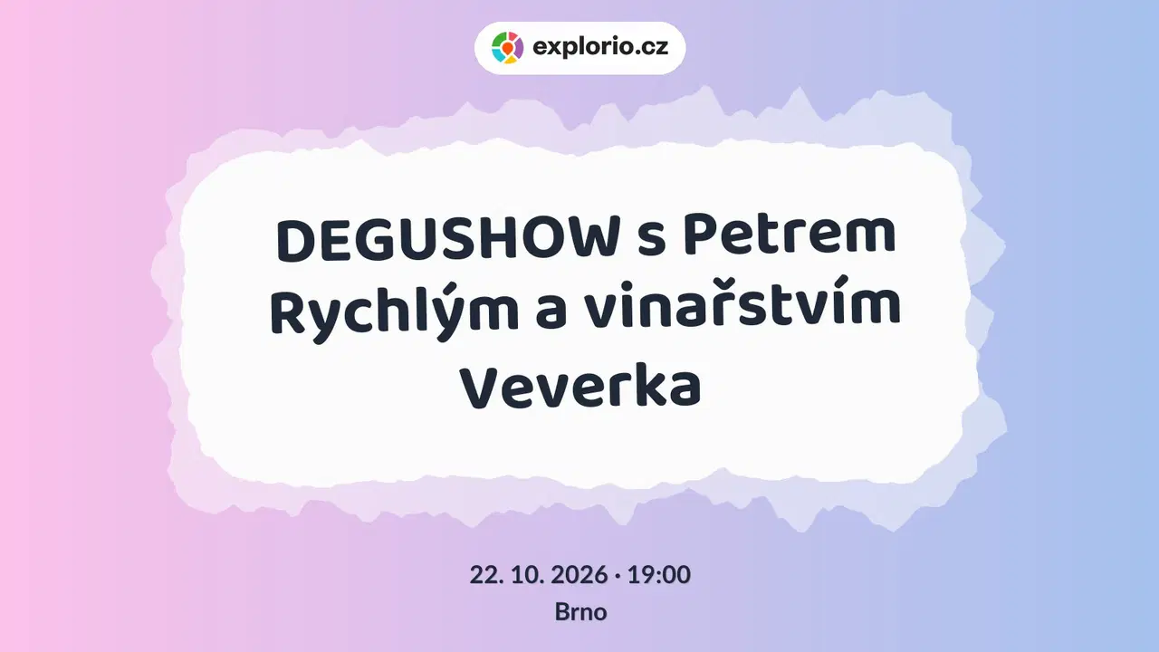 DEGUSHOW s Petrem Rychlým a vinařstvím Veverka – divadlo, Hudba a Kino, Brno