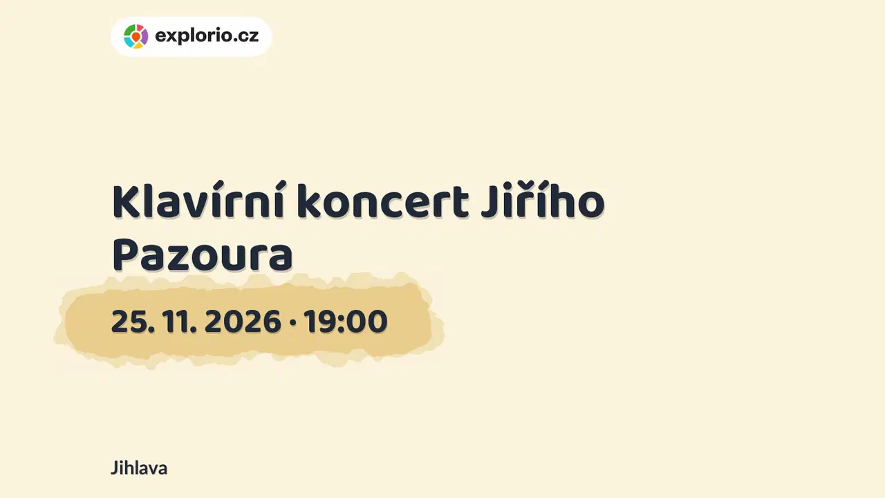 Klavírní koncert Jiřího Pazoura – divadlo, Hudba a Kino, Jihlava