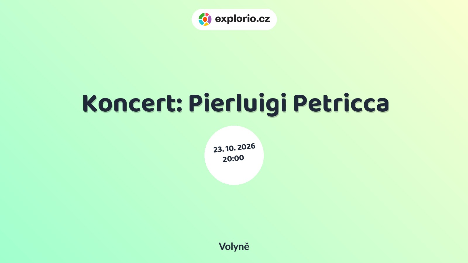 Koncert: Pierluigi Petricca – divadlo, Hudba a Kino, Volyně