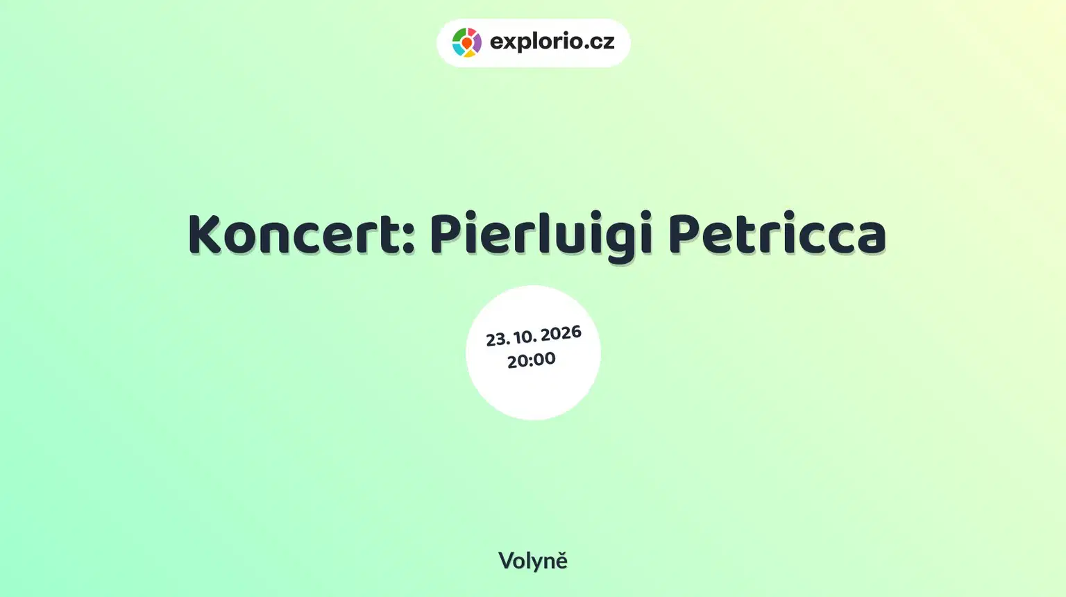 Koncert: Pierluigi Petricca – divadlo, Hudba a Kino, Volyně