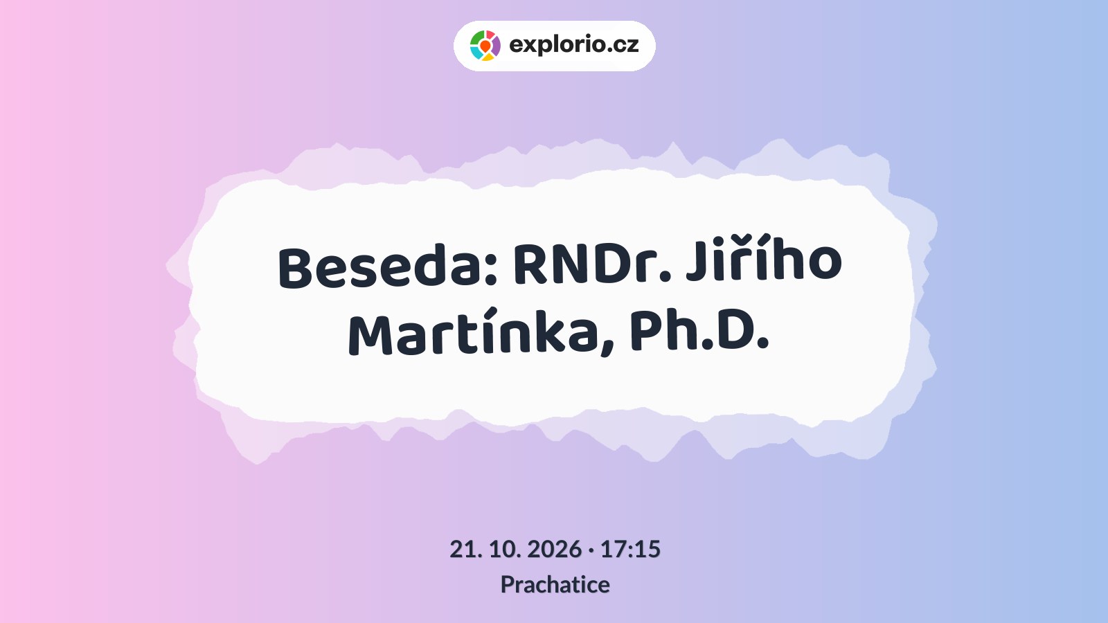 Beseda: RNDr. Jiřího Martínka, Ph.D. – prohlídky a Muzea, Prachatice