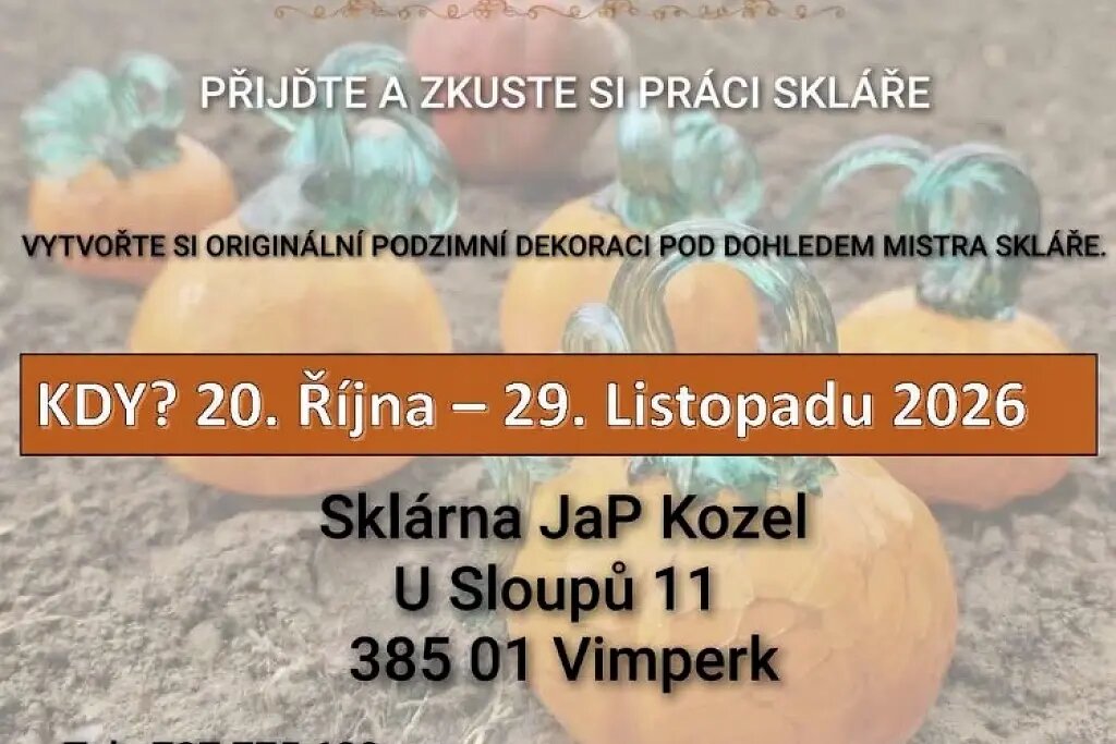Vyfoukněte si vlastní skleněnou dýni – tvořivé dílny a Workshopy, Vimperk – fotka 2
