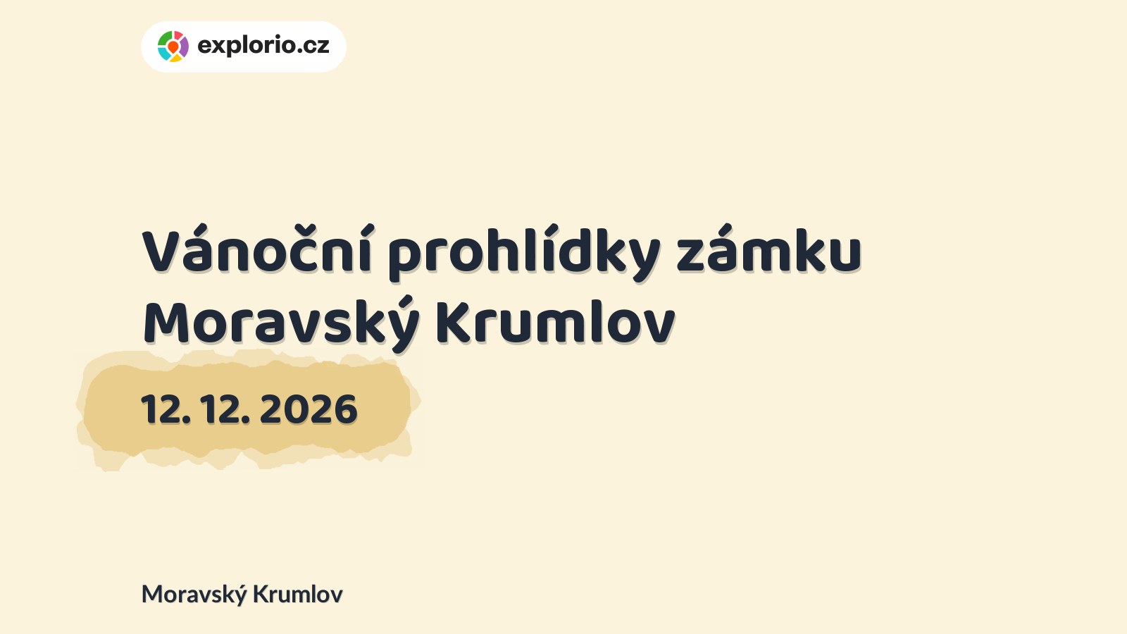 Vánoční prohlídky zámku Moravský Krumlov – prohlídky a Muzea, Moravský Krumlov