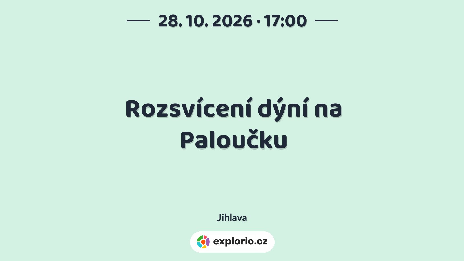 Rozsvícení dýní na Paloučku – festivaly a Slavnosti, Jihlava