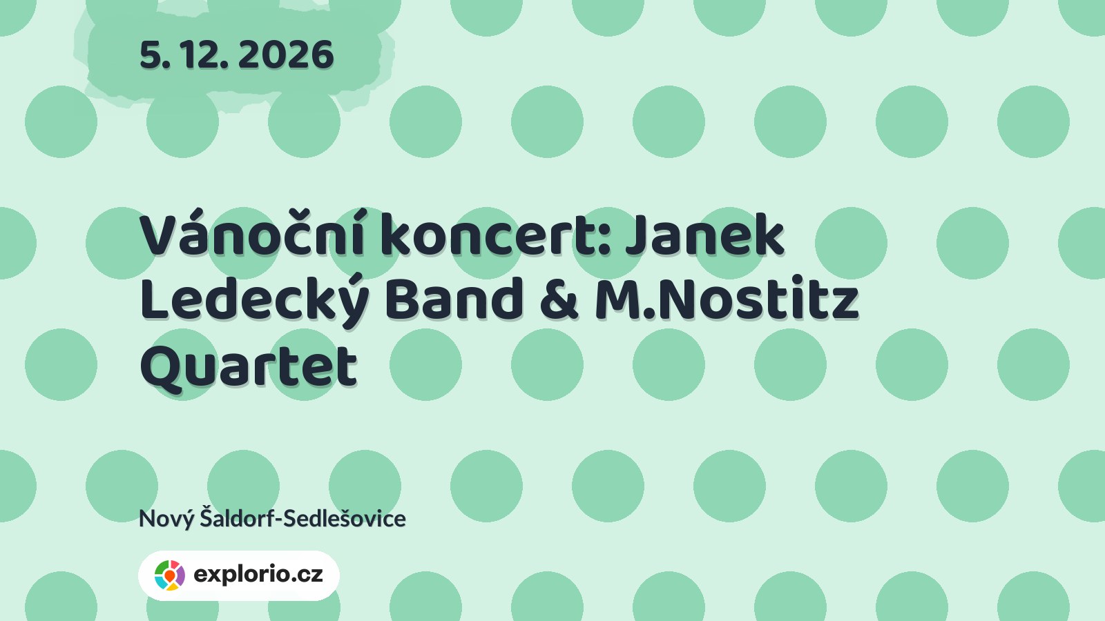 Vánoční koncert: Janek Ledecký Band & M.Nostitz Quartet – divadlo, Hudba a Kino, Nový Šaldorf-Sedlešovice