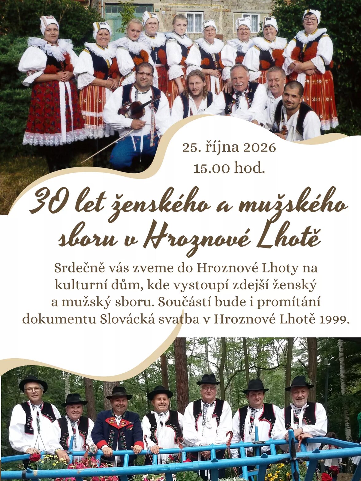 30 let ženského a mužského sboru v Hroznové Lhotě – divadlo, Hudba a Kino, Hroznová Lhota – fotka 2