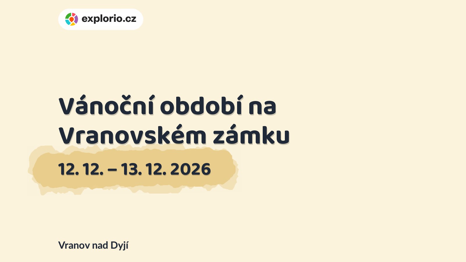 Vánoční období na Vranovském zámku – prohlídky a Muzea, Vranov nad Dyjí