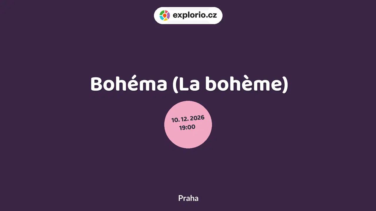 Bohéma (La bohème) – divadlo, Hudba a Kino, Praha