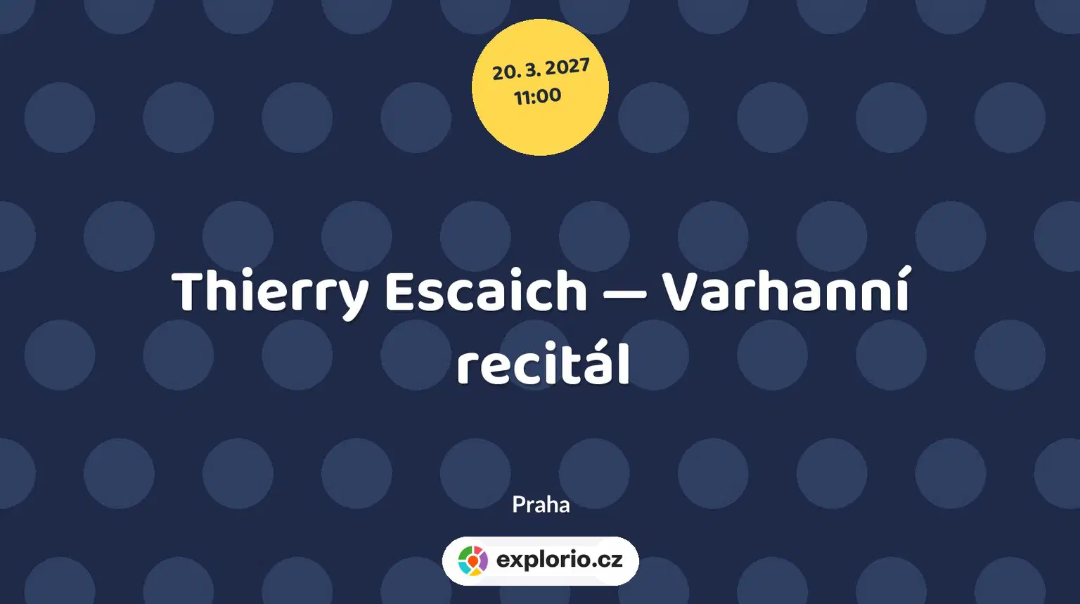 Thierry Escaich — Varhanní recitál – divadlo, Hudba a Kino, Praha