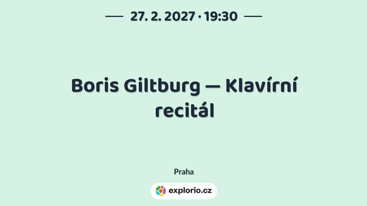 Boris Giltburg — Klavírní recitál – divadlo, Hudba a Kino, Praha