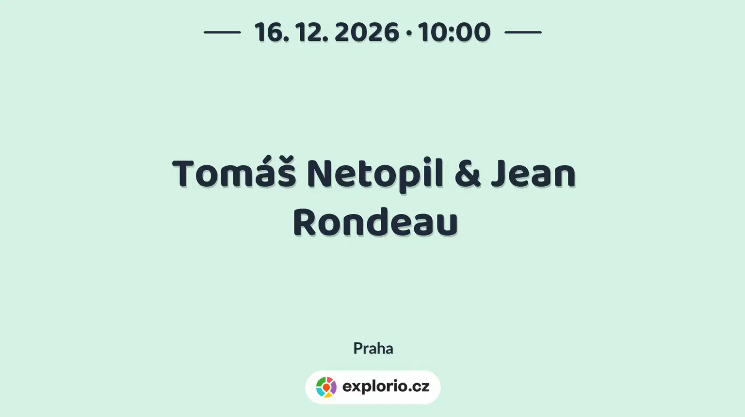Tomáš Netopil & Jean Rondeau – divadlo, Hudba a Kino, Praha