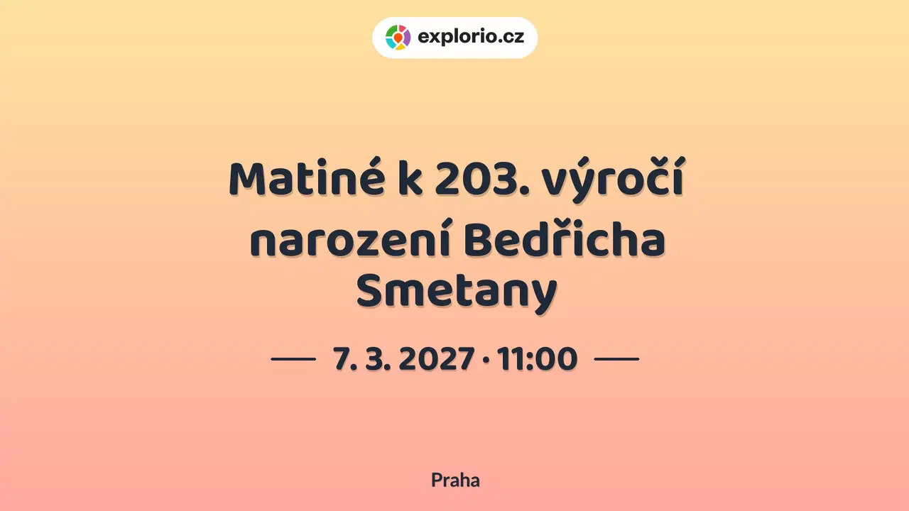 Matiné k 203. výročí narození Bedřicha Smetany – divadlo, Hudba a Kino, Praha
