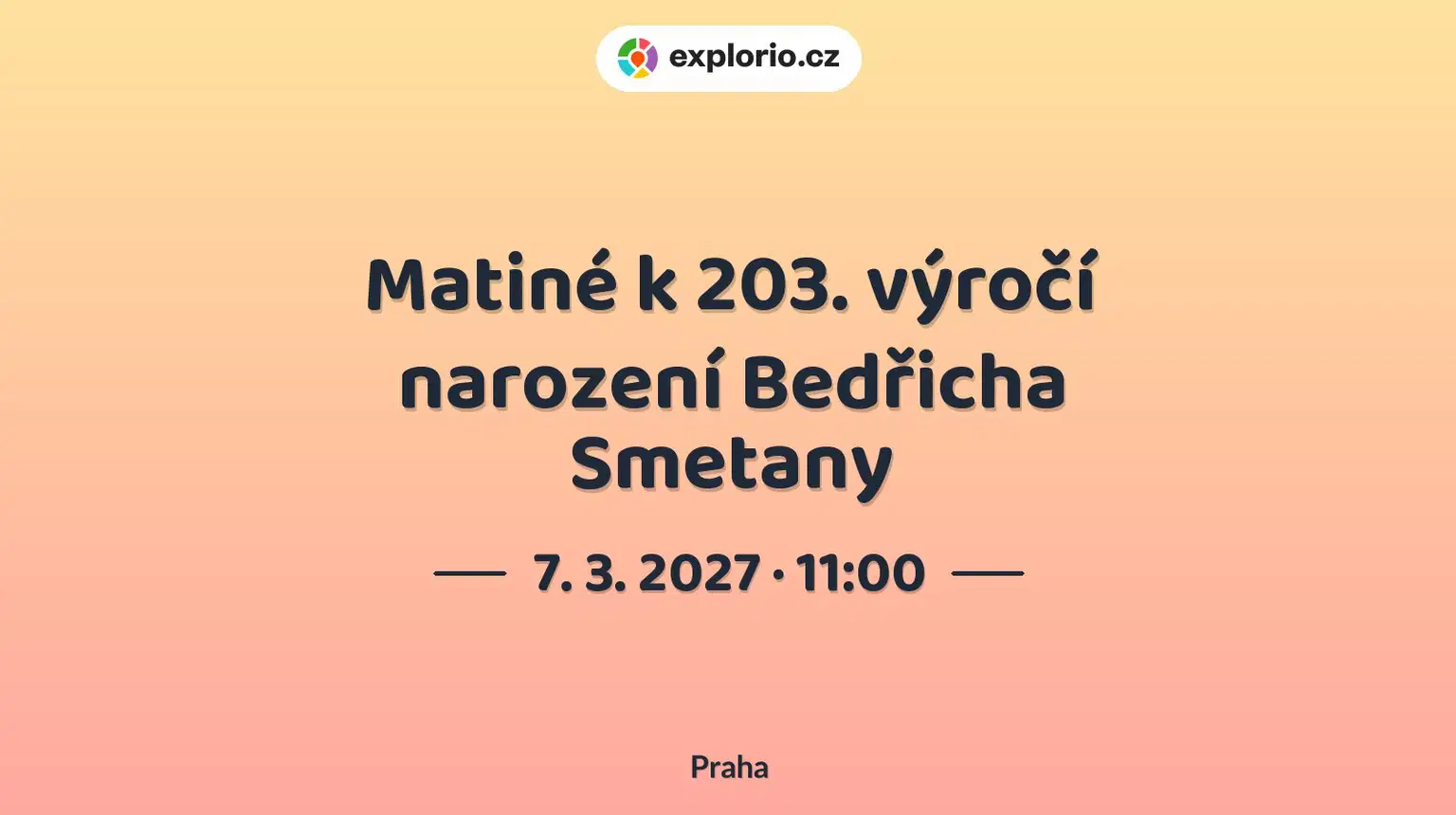 Matiné k 203. výročí narození Bedřicha Smetany – divadlo, Hudba a Kino, Praha