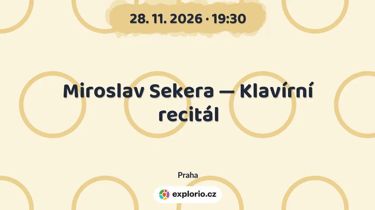 Miroslav Sekera — Klavírní recitál – divadlo, Hudba a Kino, Praha