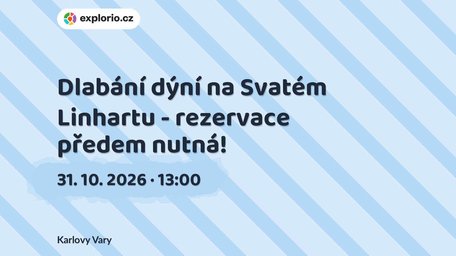 Dlabání dýní na Svatém Linhartu - rezervace předem nutná! – tvořivé dílny a Workshopy, Karlovy Vary