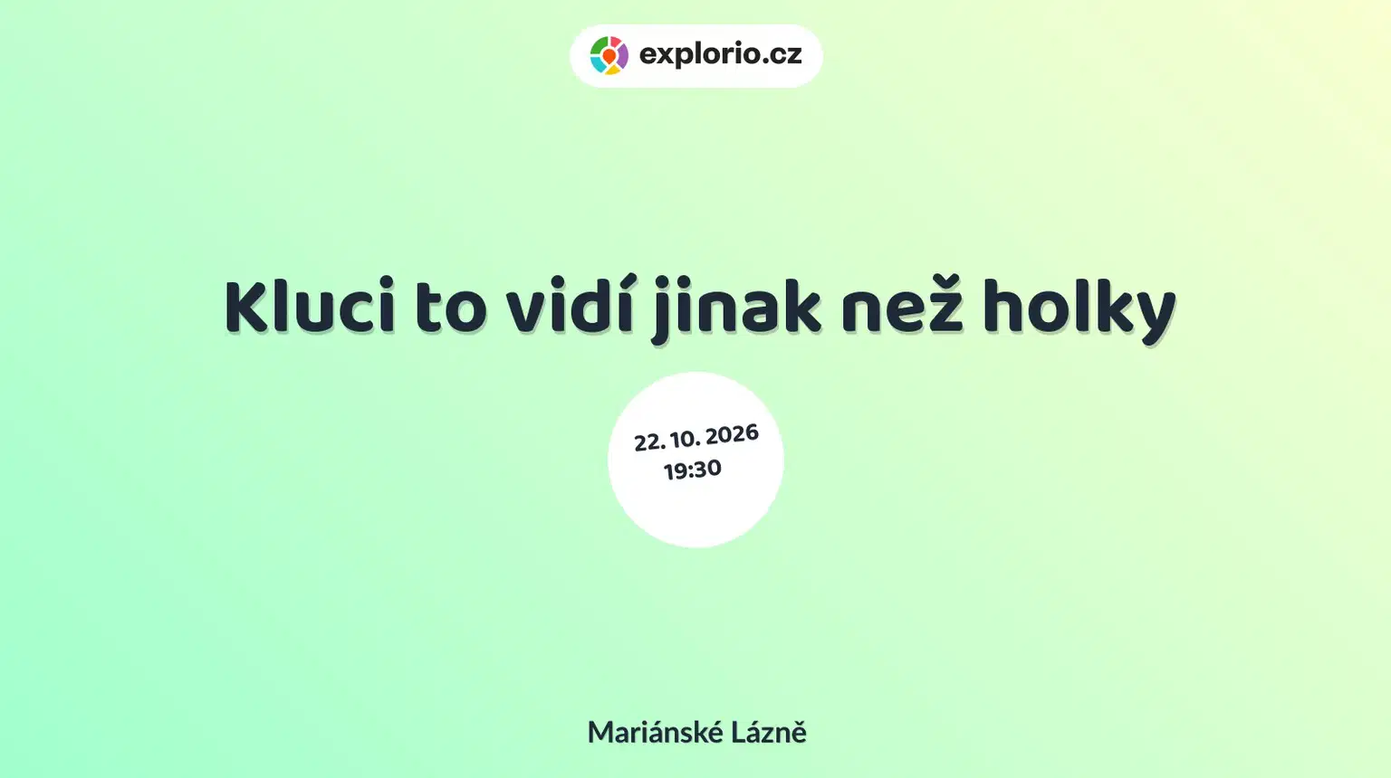 Kluci to vidí jinak než holky – divadlo, Hudba a Kino, Mariánské Lázně