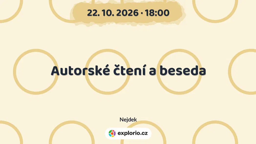 Autorské čtení a beseda – divadlo, Hudba a Kino, Nejdek