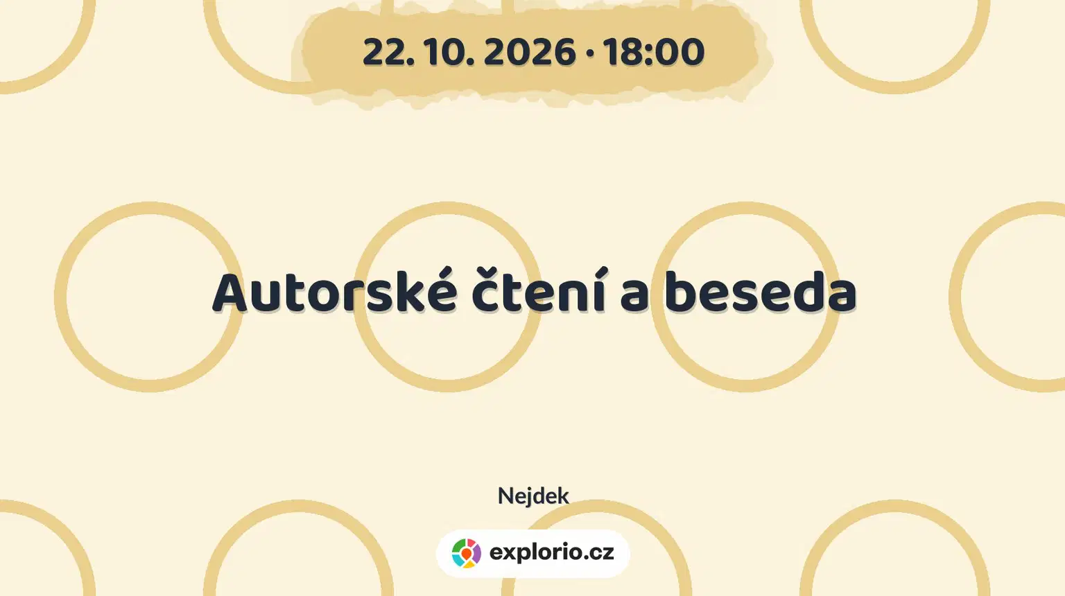 Autorské čtení a beseda – divadlo, Hudba a Kino, Nejdek