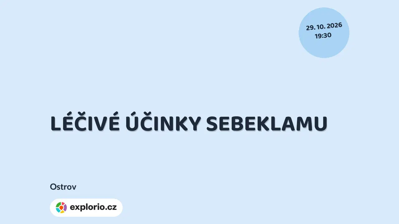 LÉČIVÉ ÚČINKY SEBEKLAMU – divadlo, Hudba a Kino, Ostrov