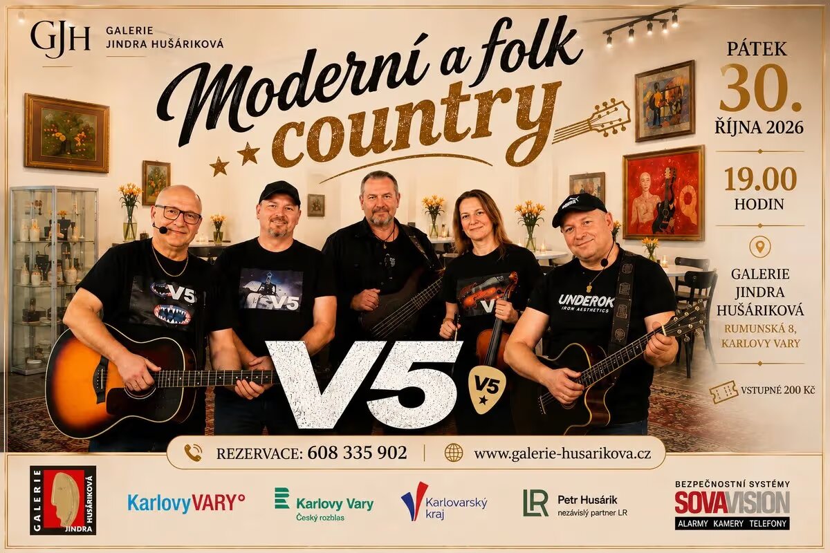 V5 - Moderní folk a country v Galerii Jindra Husáriková – divadlo, Hudba a Kino, Karlovy Vary – fotka 2
