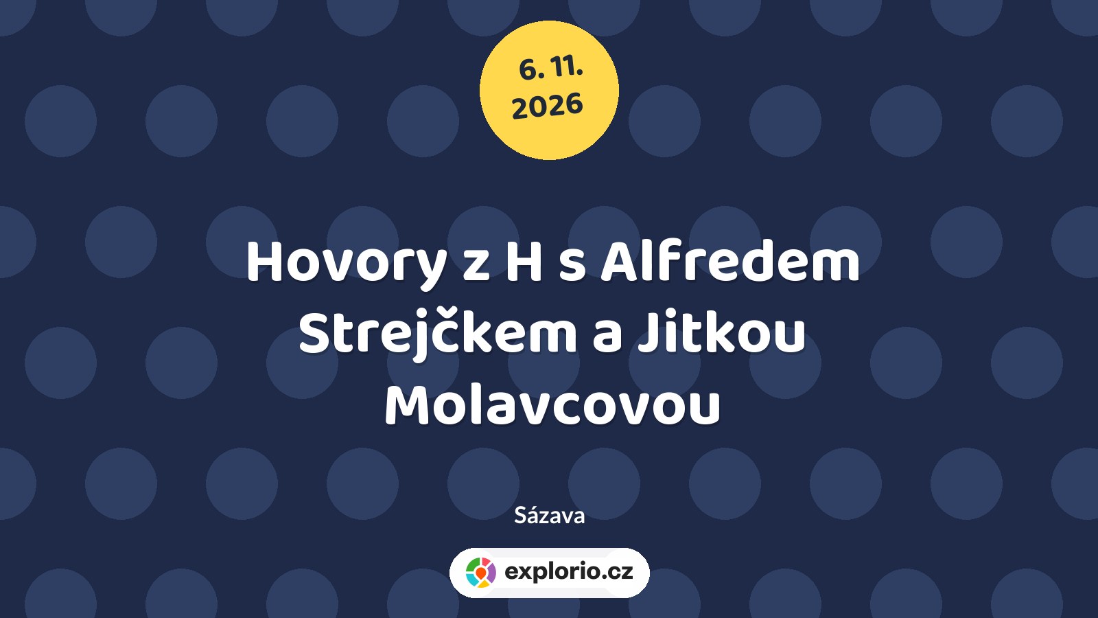 Hovory z H s Alfredem Strejčkem a Jitkou Molavcovou – divadlo, Hudba a Kino, Sázava