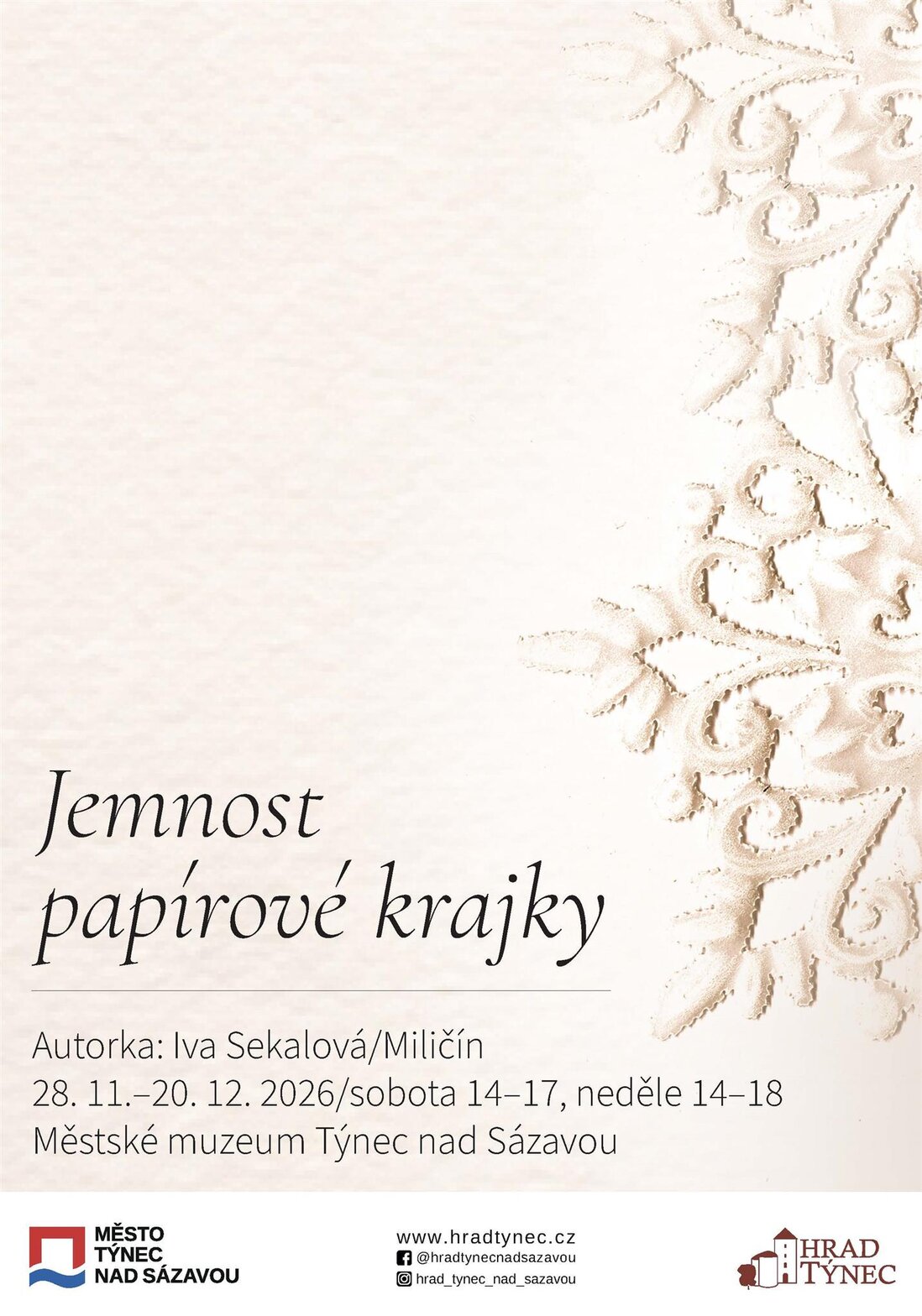 Jemnost papírové krajky – prohlídky a Muzea, Týnec nad Sázavou – fotka 2