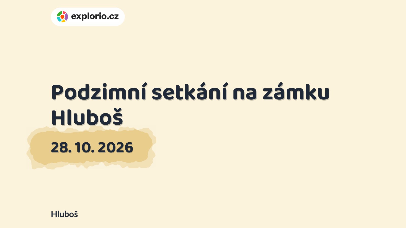 Podzimní setkání na zámku Hluboš – festivaly a Slavnosti, Hluboš